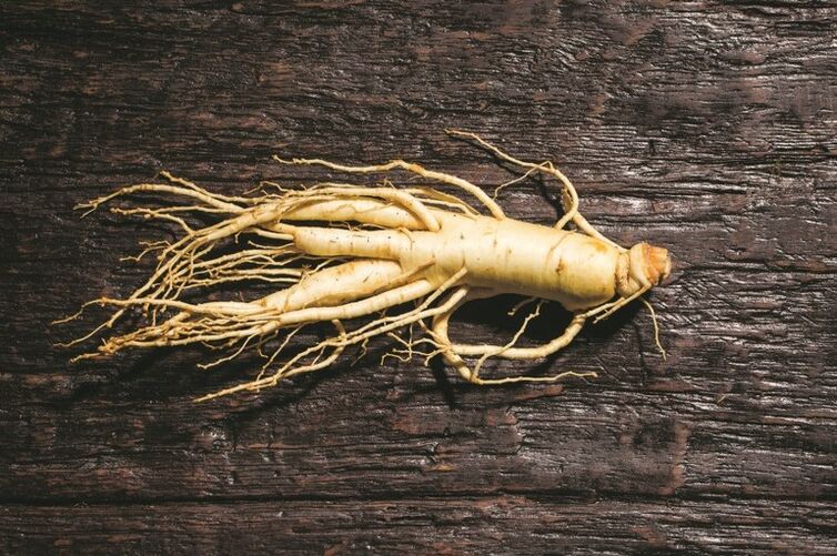 Ginseng root that stimulates blood flow to the male genitalia. 