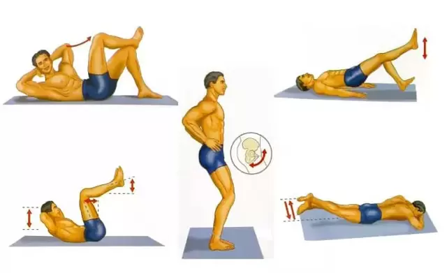 A set of physical exercises to increase power in men. 